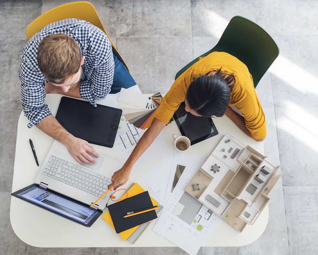 Financial advisor and client reviewing information