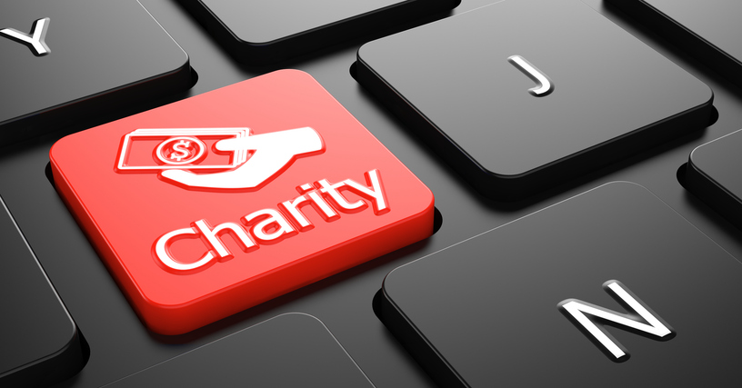 Charitable Giving - Charity button on computer keyboard