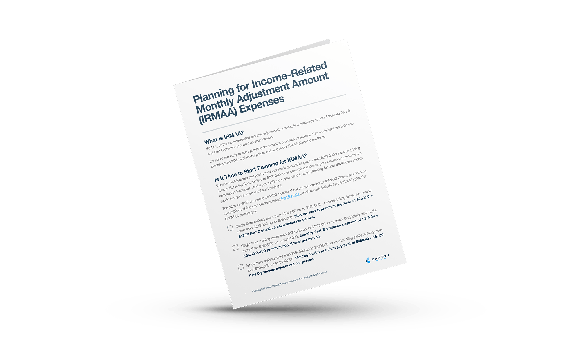 Planning for Income-Related Monthly Adjustment Amount (IRMAA) Expenses