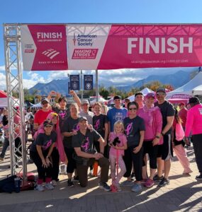 group posing after breast cancer walk