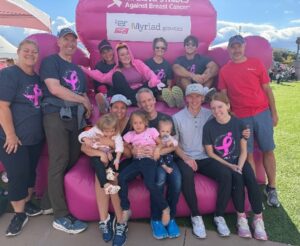 group posing after breast cancer walk