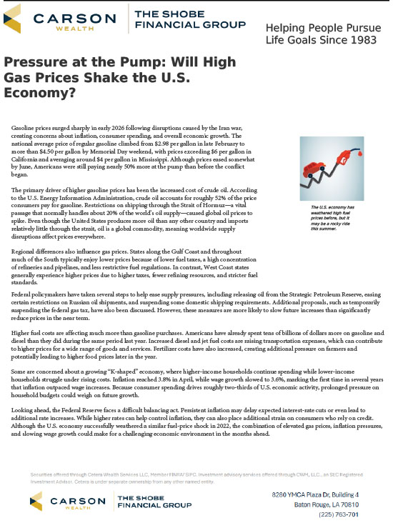 Shobe- June Article - Pressure at the Pump