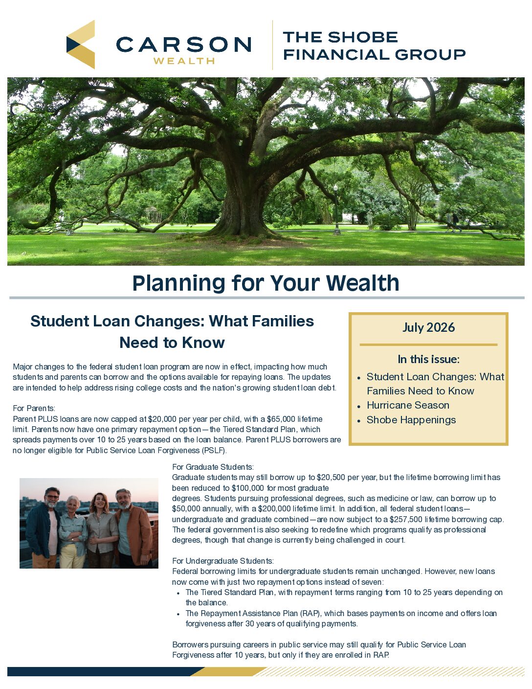 PLANNING FOR YOUR WEALTH - July 2026
