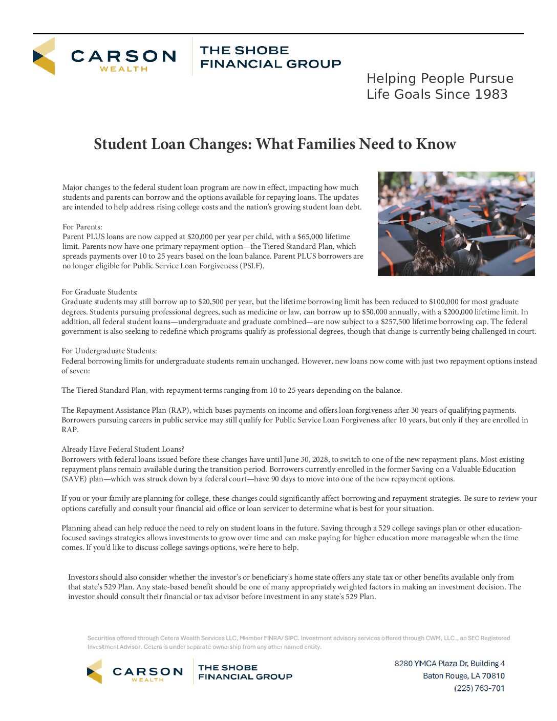 Student Loan Changes